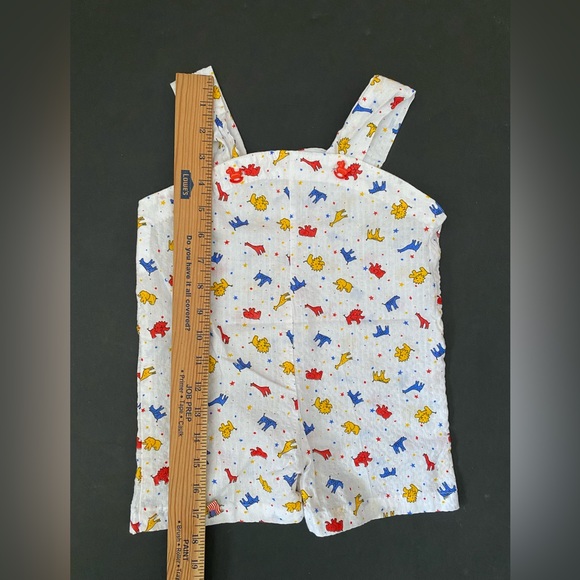 Vintage Handmade Baby Unisex baby Overalls Shirt Motif Animal Print cotton - Picture 5 of 11